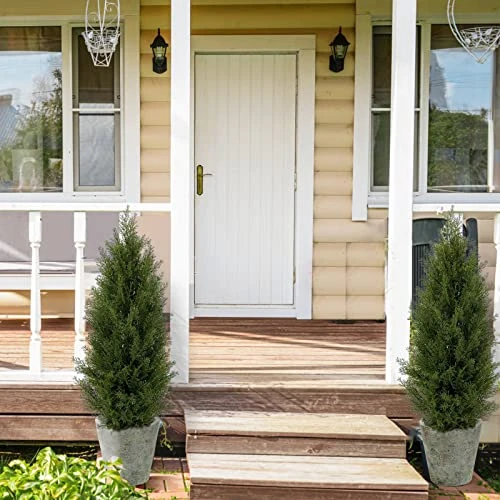 SeelinnS Artificial Cedar Pine Tree Christmas Tree Artificial Topiary Cedar Trees Potted UV Rated Plant For Home Decor Indoors And Outdoors 3FT Fake Plants Tall Artificial Plants Shrubs (2 Pack) 2 SeelinnS Artificial Cedar Pine Tree Christmas Tree Artificial Topiary Cedar Trees Potted UV Rated Plant For Home Decor Indoors And Outdoors 3FT Fake Plants Tall Artificial Plants Shrubs (2 Pack) - Image 2