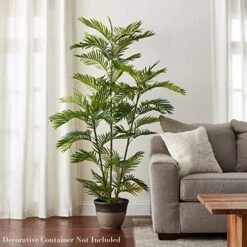 Home Pure Garden Artificial Golden Cane Palm Tree-72” Faux Plant Natural Feel Leaves-Realistic Indoor Potted Topiary Décor 10 Home Pure Garden Artificial Golden Cane Palm Tree-72” Faux Plant Natural Feel Leaves-Realistic Indoor Potted Topiary Décor -Green Leaf Store 51jIlhaZNAL