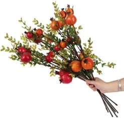 JD ARTIFICIAL PLANTS 4PCS 26 Inch Artificial Pomegranate Branches Fake Greenery Plants For Home Décor Office Restaurant Wedding Garden Patio Shop Window Photography Props(2pcs Red&2pcs Orange) -Green Leaf Store 51jw tR1ycL. AC
