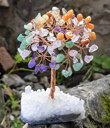 7 Chakra Tree Of Life - Gemstone Tree, White Aura Base, Seven Chakra Tree, Copper Wire Money Bonsai, Crystal Tree For Positive Energy, Feng Shui Good Luck Decor - Healing Stone Tree, Spiritual Gift 8 7 Chakra Tree Of Life - Gemstone Tree, White Aura Base, Seven Chakra Tree, Copper Wire Money Bonsai, Crystal Tree For Positive Energy, Feng Shui Good Luck Decor - Healing Stone Tree, Spiritual Gift - Image 8