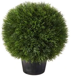 Silk Décor Cedar Ball Topiary In Pot, 20-Inch, Green