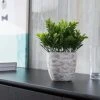 "FAVRD" Artificial Plants Boxwood In Cement Pot Environmentally Conscious Partly Recycled Fake Plants Topiary Shrubs Faux Plants Indoor Home Office Decor Desk, 6.5 X 6.5 X 9.5 Inches -Green Leaf Store 51lNHyE4AbS