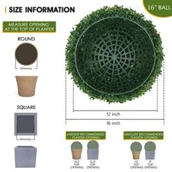 TTDMK 2 PCS 16 Inch Boxwood Balls With Ground Pegs And String, 4 Layers Artificial Plant Topiary Ball, UV Resistant Artificial Topiary Ball For Outdoor/Indoor, Garden, Front Porch, Wedding Décor 13 TTDMK 2 PCS 16 Inch Boxwood Balls With Ground Pegs And String, 4 Layers Artificial Plant Topiary Ball, UV Resistant Artificial Topiary Ball For Outdoor/Indoor, Garden, Front Porch, Wedding Décor -Green Leaf Store 51lT8uWwGtL