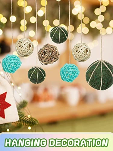 10Pack Decorative Faux Dried Moss Balls And 8Pack Wicker Rattan Balls- Artificial Green Plant Mossy Wicker Rattan Cord Balls Set For Summer Vase Dough Bowl Filler Home Garden Party Wedding Display 3 10Pack Decorative Faux Dried Moss Balls And 8Pack Wicker Rattan Balls- Artificial Green Plant Mossy Wicker Rattan Cord Balls Set For Summer Vase Dough Bowl Filler Home Garden Party Wedding Display - Image 3