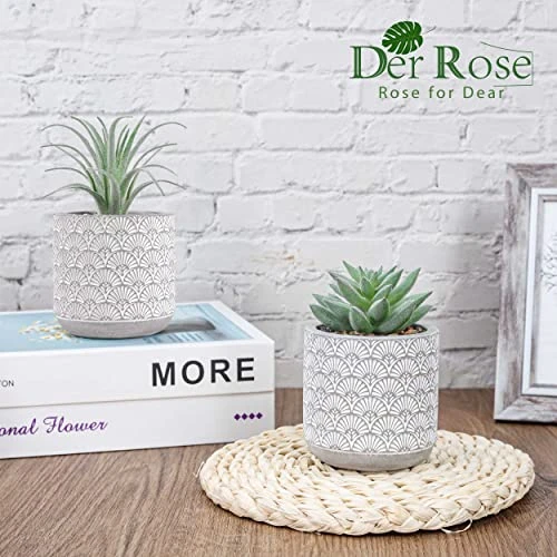 Der Rose 2 Packs Fake Plants Artificial Succulents Plants In Pots For Home Boho Decor Indoor 2 Der Rose 2 Packs Fake Plants Artificial Succulents Plants In Pots For Home Boho Decor Indoor - Image 2