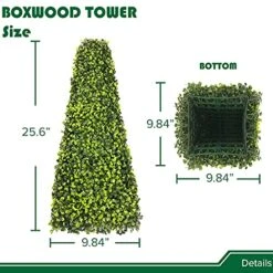Shecraft Topiary Trees Artificial Outdoor Highly Realistic Decorative Buxus Tower, Topiary UV Resistant Fake Tree For Home Garden/Indoor & Outdoor Use 1 Pack 16 Shecraft Topiary Trees Artificial Outdoor Highly Realistic Decorative Buxus Tower, Topiary UV Resistant Fake Tree For Home Garden/Indoor & Outdoor Use 1 Pack -Green Leaf Store 51lzDe7hORS