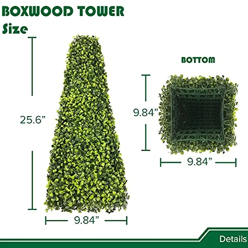 Shecraft Topiary Trees Artificial Outdoor Highly Realistic Decorative Buxus Tower, Topiary UV Resistant Fake Tree For Home Garden/Indoor & Outdoor Use 1 Pack 3 Shecraft Topiary Trees Artificial Outdoor Highly Realistic Decorative Buxus Tower, Topiary UV Resistant Fake Tree For Home Garden/Indoor & Outdoor Use 1 Pack - Image 3