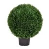 Vickerman Everyday 24" Artificial Silk Cedar Topiary Ball - UV Resistant Indoor Outdoor - Potted Natural Green - Home Patio Tabletop Faux Bush Decoration -Green Leaf Store 51m29PgIfuL