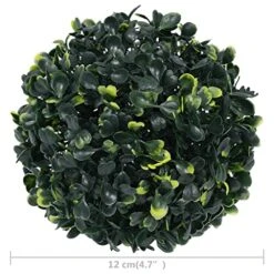 VidaXL 2X Artificial Boxwood Balls Artificial Flora Home Interior Decoration Fake Plant Pot Planter Garden Patio Balcony Landscape 17.7" -Green Leaf Store 51m3i9zfciS