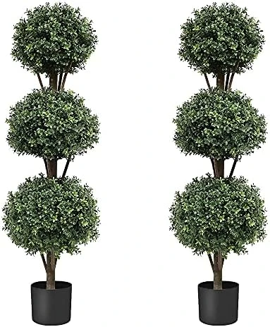 Momoplant 5ft Boxwood Topiary Artificial Tree Outdoor 59 Inches Faux Topiaries Trees Shaped Boxwood Trees Artificial Garden Home Office Décor Gift 2 Pack 8 Momoplant 5ft Boxwood Topiary Artificial Tree Outdoor 59 Inches Faux Topiaries Trees Shaped Boxwood Trees Artificial Garden Home Office Décor Gift 2 Pack - Image 8