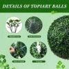 4 Pcs 18.9 Inch Artificial Plant Topiary Balls UV Resistant Round Boxwood Balls Large Faux Decorative Greenery Spheres For Indoor Outdoor Wedding Garden Backyard Balcony Front Door Home Party Decor -Green Leaf Store 51mUKwoIIoL
