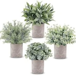 CEWOR Artificial Potted Plants, Mini Fake Plant Greenery Decoration For Barhroom Shelf Home Office Desk Table Indoor Decor, 4 Pack 13 CEWOR Artificial Potted Plants, Mini Fake Plant Greenery Decoration For Barhroom Shelf Home Office Desk Table Indoor Decor, 4 Pack -Green Leaf Store 51mtint7vHL. AC