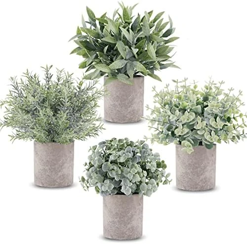 CEWOR Artificial Potted Plants, Mini Fake Plant Greenery Decoration For Barhroom Shelf Home Office Desk Table Indoor Decor, 4 Pack 7 CEWOR Artificial Potted Plants, Mini Fake Plant Greenery Decoration For Barhroom Shelf Home Office Desk Table Indoor Decor, 4 Pack - Image 7