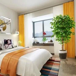 OXLLXO 6ft Artificial Ficus Silk Tree (72in) With Plastic Nursery Pot Faux Tree, Fake Plant For Office House Farmhouse Living Room Home Decor (Indoor/Outdoor) -Green Leaf Store 51mv1vhsrsL