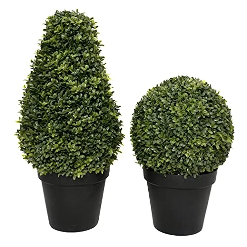 2 X Artificial Premium Quality Topiary Boxwood Ball Plants In Black Pots For Indoor Outdoor Decor, UV Stable (20in/50cm) 4 2 X Artificial Premium Quality Topiary Boxwood Ball Plants In Black Pots For Indoor Outdoor Decor, UV Stable (20in/50cm) - Image 4
