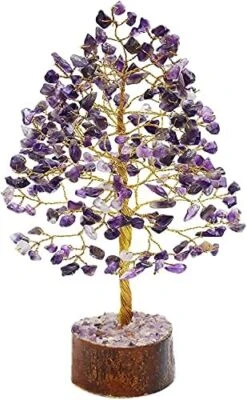 Seven Chakra Gemstone Tree Of Life - Crystal Tree Artificial Bonsai Tree Feng Shui Money Tree Plant Indoor Reiki Supplies Healing Crystal For Spiritual Energy Wiccan Meditation Gifts (Golden Wire) -Green Leaf Store 51nqylVjzuS. AC