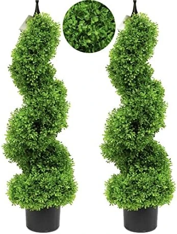 Momoplant Artificial Boxwood Spiral Topiary Tree 3ft (2 Pieces) Faux Topiary Tree Outdoor Faux Potted Tree,35 Inch Feaux Topiaries Trees 7 Momoplant Artificial Boxwood Spiral Topiary Tree 3ft (2 Pieces) Faux Topiary Tree Outdoor Faux Potted Tree,35 Inch Feaux Topiaries Trees - Image 7