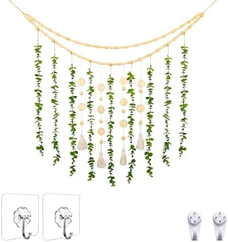 HYUZO Hanging Eucalyptus Boho Wall Decor Large Bedroom Eucalyptus Garland Artificial Eucalyptus Greenery Farmhouse Rustic Wall Hanging Fake Plants Leaves 5.6 Feet For Bathroom Living Room Decorations 7 HYUZO Hanging Eucalyptus Boho Wall Decor Large Bedroom Eucalyptus Garland Artificial Eucalyptus Greenery Farmhouse Rustic Wall Hanging Fake Plants Leaves 5.6 Feet For Bathroom Living Room Decorations - Image 7