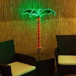 LED Deluxe Rope Light Palm Tree - Green - 7' Deluxe LED Lighted Palm Tree -Green Leaf Store 51os439XgDL. AC