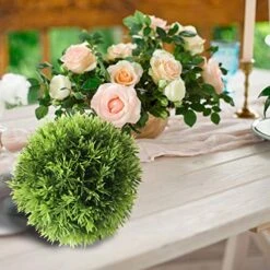 WHW Whole House Worlds Grammercy Grass Ball, 6 Inch Diameter, Lush Green, Topiary Bowl Filler Greenery Globe, Faux New Growth Texture, Reproduction, Plastic -Green Leaf Store 51p47JtYHeL