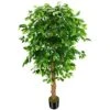 OXLLXO 6ft Artificial Ficus Silk Tree (72in) With Plastic Nursery Pot Faux Tree, Fake Plant For Office House Farmhouse Living Room Home Decor (Indoor/Outdoor) -Green Leaf Store 51p8zx4DvaL