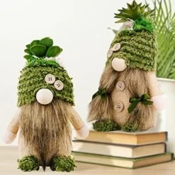 ZTML MS Succulents Air Plants Gnomes, 2Pcs Mr And Mrs Handmade Green Plants Gnomes Plush With Slender Leaves For Plant Stand Indoor Decor, Swedish Plush For Summer Living Room Office Desk Decor -Green Leaf Store 51pDypmqBFL. AC