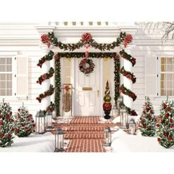 Fraser Hill Farm Christmas Pedestal Topiary Decoration | 4-Ft. Tall In Resin Urn | FFRS050-0FIN-RED, Red, Green, Black, Gold -Green Leaf Store 51pibjVqJJL