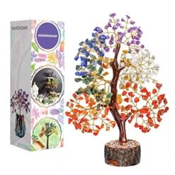 7 Chakra Tree Of Life - Crystal Tree - Crystal Tree For Positive Energy - Gemstones And Crystals - Feng Shui Tree - Gem Tree Stones - Crystal Gifts - Meditation Decor - Chakra Decor
