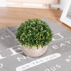 Tuokor Small Artificial Plants 5 Inch Mini Plastic Fake Green Topiary Shrubs With Pot For Home Décor (Green & White Set) 5 Tuokor Small Artificial Plants 5 Inch Mini Plastic Fake Green Topiary Shrubs With Pot For Home Décor (Green & White Set) -Green Leaf Store 51qAOiRYdvL