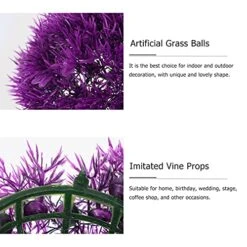 YARDWE 2Pcs Topiary Ball Ornament Artificial Plant Topiary Ball Faux Topiary Tree Substitute Purple Artificial Plant Ball For Indoor Outdoor Wedding Faux Boxwood Sphere Use Greenery Ball -Green Leaf Store 51qPhYor9gS