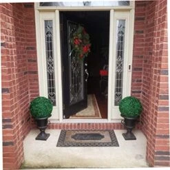 CUCUFA Artificial Plant Topiary Ball, 2Pcs Faux Boxwood Ball Outdoor Uv Resistant Greenery Shrubs Plants Garden Spheres Decorative 10 CUCUFA Artificial Plant Topiary Ball, 2Pcs Faux Boxwood Ball Outdoor Uv Resistant Greenery Shrubs Plants Garden Spheres Decorative -Green Leaf Store 51qfcqn7dQL