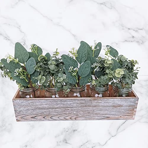 Winlyn 20 Pcs Mixed Eucalyptus Leaves Stems Bulk Artificial Oval Eucalyptus Leaves With White Seeds Stems And Eucalyptus Leaves Sprays For Vase Floral Wreath Bouquets Wedding Greenery Decoration 2 Winlyn 20 Pcs Mixed Eucalyptus Leaves Stems Bulk Artificial Oval Eucalyptus Leaves With White Seeds Stems And Eucalyptus Leaves Sprays For Vase Floral Wreath Bouquets Wedding Greenery Decoration - Image 2