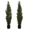DearHouse 2 Pack 4 Foot Artificial Topiary Cedar Trees Potted Indoor Outdoor Plants, Artificial Cedar Topiary Trees Uv Rated Potted Plants In Plastic Pot -Green Leaf Store 51r6mvLrxUL