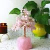 CYFGG Chakra Tree Decor Healing Crystal Tree With Natural Stone Base Decor Copper Money Bonsai Tree Quartz Tree Of Life Suitable For Home Office Table Decorations(Pink) -Green Leaf Store 51rZQsRrIzL