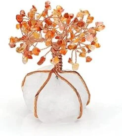 Top Plaza Rose Quartz Healing Crystals Copper Money Tree Desk Office Decor Wrapped On Natural Rose Quartz Base Feng Shui Luck Figurine -Green Leaf Store 51rZfYvnADL. AC