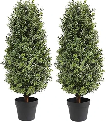 Momoplant 2.5FT-30Inch Artificial Plants Tree Shaped Boxwood Topiary Cone Topiaries Bushes Potted Fake Plants Outdoor/Indoor Decor(Set Of 2) 8 Momoplant 2.5FT-30Inch Artificial Plants Tree Shaped Boxwood Topiary Cone Topiaries Bushes Potted Fake Plants Outdoor/Indoor Decor(Set Of 2) - Image 8