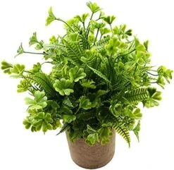 Svenee Fake Four Leaf Clover Plants For Bathroom Home Office Desk Decor, Small Artificial Faux Greenery For Farmhouse Decorations (1) -Green Leaf Store 51s9gSCyezS. AC