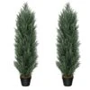 Binnny Flower 4ft Topiary Trees Artificial Outdoor 2 Pack Cedar Pine Faux Bushes And Shrubs Fake Potted Plants UV Rated 4 Feet For Front Porch Home Indoor Decor -Green Leaf Store 51sCkagaHOL