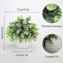 Hopewood Fake Plants Indoor Small Artificial Eucalyptus Plants In White Pots For Bedroom Home Decor Faux Plants Decor -Green Leaf Store 51sYUQeriDL