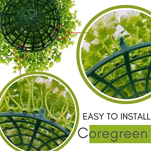 Coregreen 2pcs Artificial Topiary Ball 11inch White Flower Balls Artificial Plant Decorative Balls Faux Artificial Kissing Balls Mum's Ball For Balcony, Wedding, Christmas Decoration Indoor Outdoor 3 Coregreen 2pcs Artificial Topiary Ball 11inch White Flower Balls Artificial Plant Decorative Balls Faux Artificial Kissing Balls Mum's Ball For Balcony, Wedding, Christmas Decoration Indoor Outdoor - Image 3