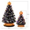 RJ Legend Christmas Tree - Halloween Decoration Made With Ceramic, Orange Pumpkin Head-Home Decoration-Trick Or Treat- Over 50 Multicolor Bulbs, LED Light Up By Battery - Black, 15 Inch -Green Leaf Store 51squaQdHkS