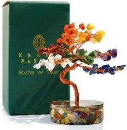 Handcrafted Healing Crystal Trees (Set Of 12), Bonsai Tree For Positive Energy & Chakra Balance, Feng Shui Tree Of Life, Perfect Home/Desk Decor, Reiki Good Luck Crystal Gifts By KarmaPledge -Green Leaf Store 51tUQTTxuEL. AC