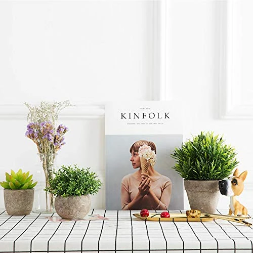 Velener Mini Sage Green Potted Boxwood Topiary Artificial Plants For Home Decor Indoor, Farmhouse House Plant Office Small Desk Shelf Apartment Coffee Bar Bathroom Decor Guest Room, Small Fake Plant 3 Velener Mini Sage Green Potted Boxwood Topiary Artificial Plants For Home Decor Indoor, Farmhouse House Plant Office Small Desk Shelf Apartment Coffee Bar Bathroom Decor Guest Room, Small Fake Plant - Image 3