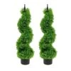 Armada Boxwood Topiary Trees Faux Spiral Artificial Feaux Plants Green Fakes Toparies Tree Indoor Outdoor Decor Plant With Plastic Pot Set Of 2 (35 Inch) -Green Leaf Store 51uEJg3gqpL