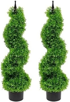 Armada Boxwood Topiary Trees Faux Spiral Artificial Feaux Plants Green Fakes Toparies Tree Indoor Outdoor Decor Plant With Plastic Pot Set Of 2 (35 Inch) 10 Armada Boxwood Topiary Trees Faux Spiral Artificial Feaux Plants Green Fakes Toparies Tree Indoor Outdoor Decor Plant With Plastic Pot Set Of 2 (35 Inch) -Green Leaf Store 51uEJg3gqpL. AC