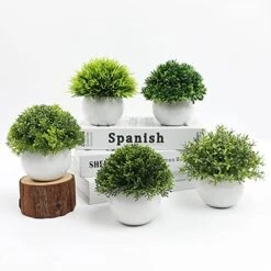 AOKKR Set Of 4 Artificial Potted Plants, Artificial Flowers, Artificial Plants, Indoor, Table, Foyer, Windowsill, Living Room, Shelf, Office, Decoration, Leaves, Gift Height 4.7 Inch 10 AOKKR Set Of 4 Artificial Potted Plants, Artificial Flowers, Artificial Plants, Indoor, Table, Foyer, Windowsill, Living Room, Shelf, Office, Decoration, Leaves, Gift Height 4.7 Inch -Green Leaf Store 51uTDOAoTvL