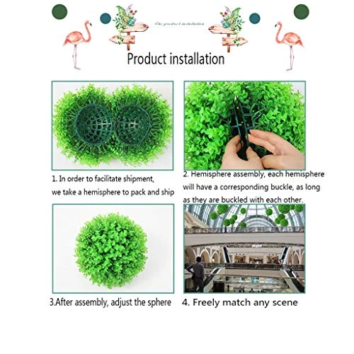 LXLTL Artificial Plants Grass Ball, Milan Grass Ball Topiary Ball Leaf Effect Ball Hanging UV Protected Green Topiary Hanging Balls For Outdoor And Indoor,20cm 2 LXLTL Artificial Plants Grass Ball, Milan Grass Ball Topiary Ball Leaf Effect Ball Hanging UV Protected Green Topiary Hanging Balls For Outdoor And Indoor,20cm - Image 2