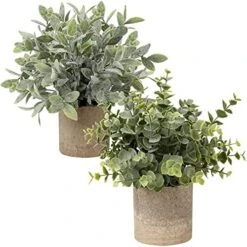 Briful Artificial Potted Plants Set Of 3 Small Faux Plant Eucalyptus Mini Fake Plant Decor For Home Table Office Room Desk Bathroom Shelf Kitchen Rustic Farmhouse Mantel Decoration -Green Leaf Store 51uugILjiL. AC