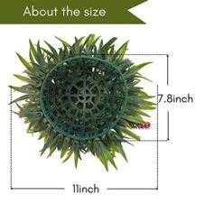 Coregreen 2PCS Artificial Lavender Topiary Ball 11inch Hanging Grass Ball Faux Lavender Flower Plant Indoor Outdoor Decor Home Lavender Party Decoration -Green Leaf Store 51v035QPWXL