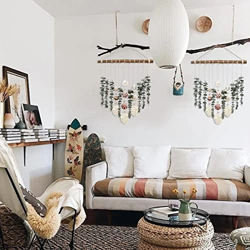 Boho Wall Decor Artificial Eucalyptus Greenery Wall Hanging Bathroom Decor Fake Eucalyptus Plants Leaves With Seashell On Stick Rustic Farmhouse Natural Home Decorations For Bedroom Nursery Kitchen 3 Boho Wall Decor Artificial Eucalyptus Greenery Wall Hanging Bathroom Decor Fake Eucalyptus Plants Leaves With Seashell On Stick Rustic Farmhouse Natural Home Decorations For Bedroom Nursery Kitchen - Image 3